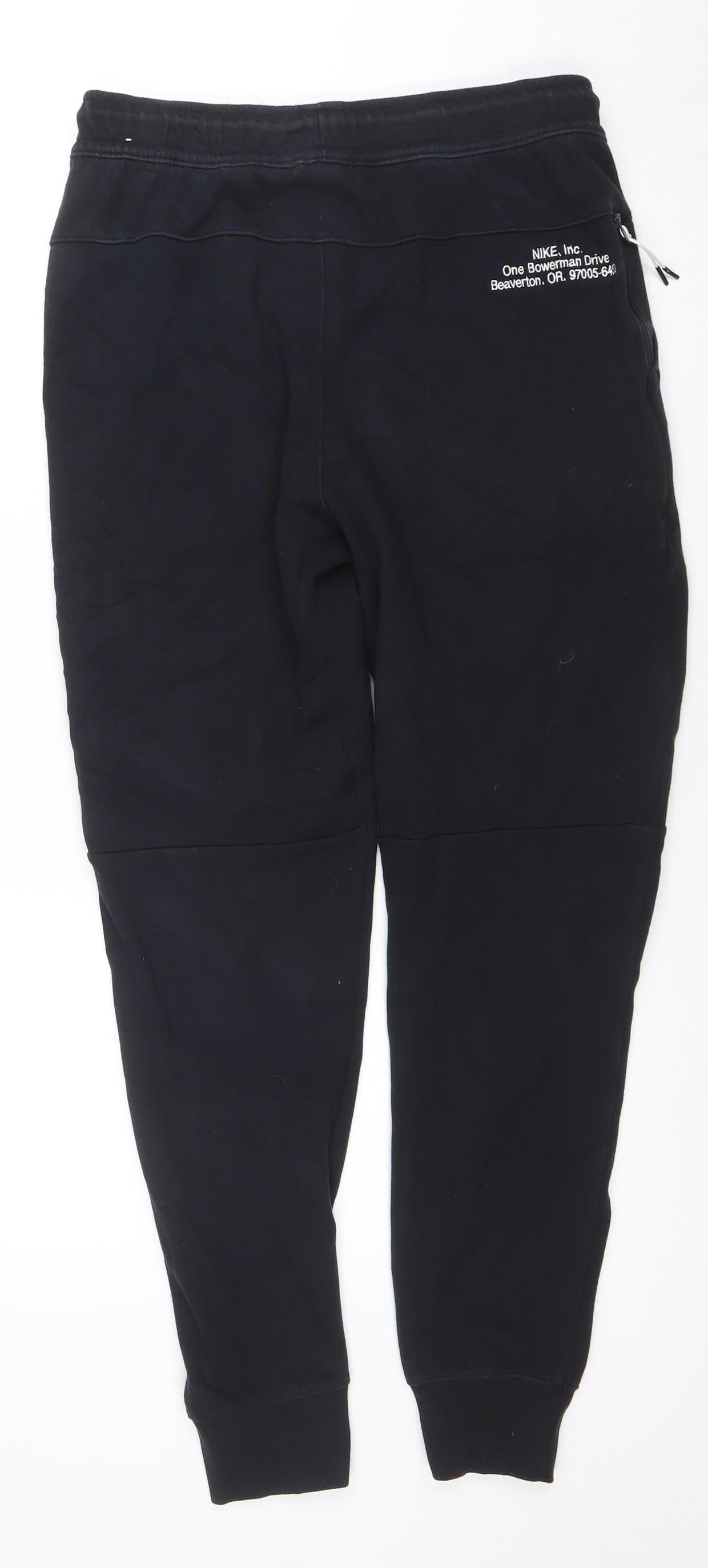 Nike Men's Black Jogger Sweatpants Size S Fleece Drawstring Tapered