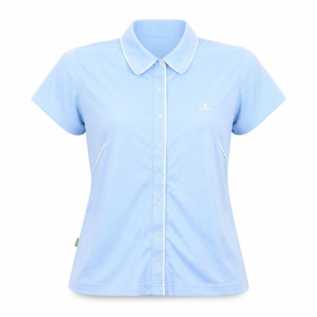 BACKTEE Women's Blue Short Sleeve Collared Polo Shirt Size M