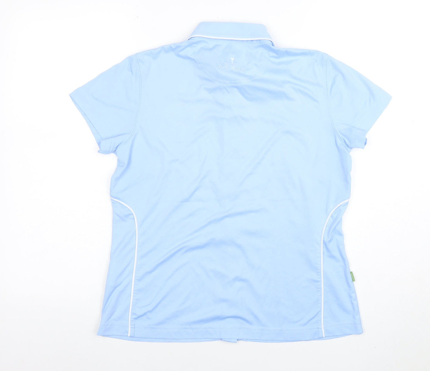 BACKTEE Women's Blue Short Sleeve Collared Polo Shirt Size M