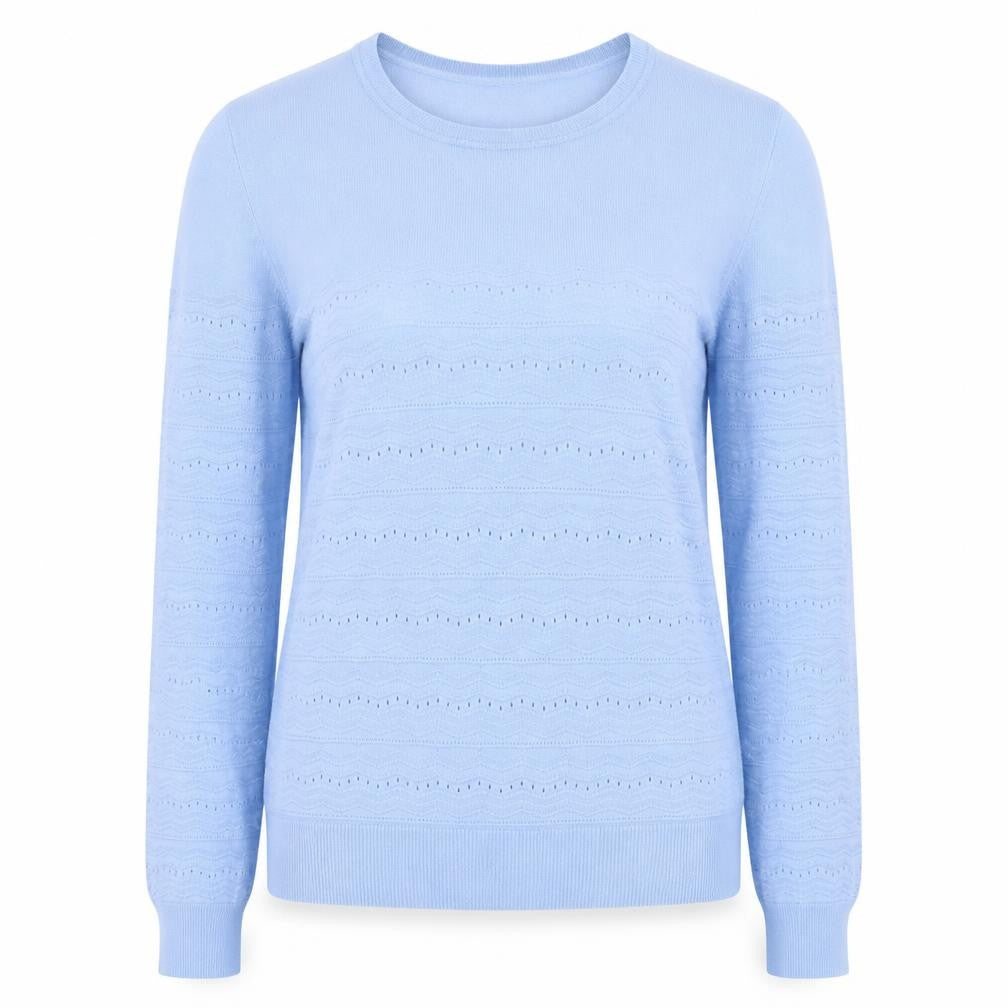 Oasis Women's Blue Knit Crew Neck Cotton Jumper Size M