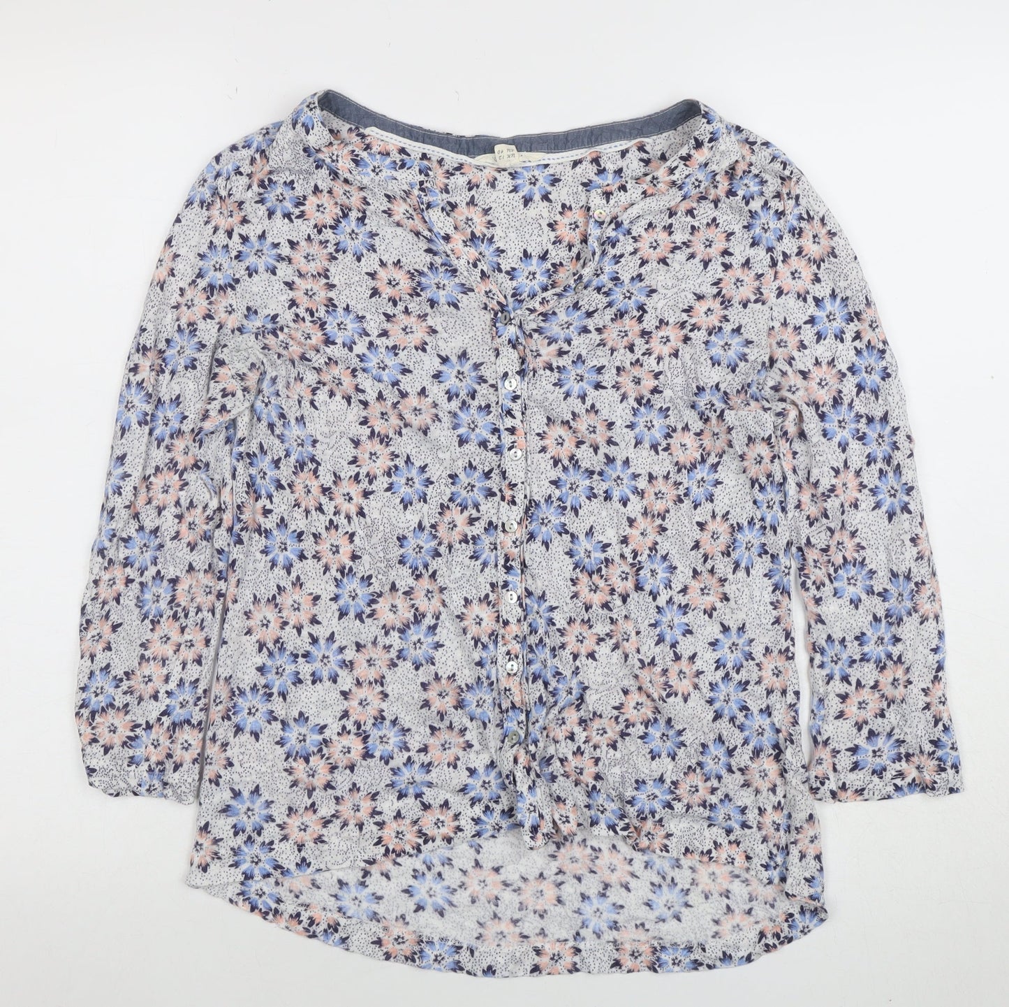 Fat Face Womens Multicoloured Floral Cotton Tunic Blouse Size 12