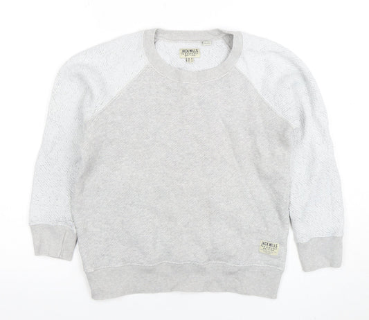 Jack Wills Women's Grey Crew Neck Pullover Sweatshirt UK 8 Cotton Blend