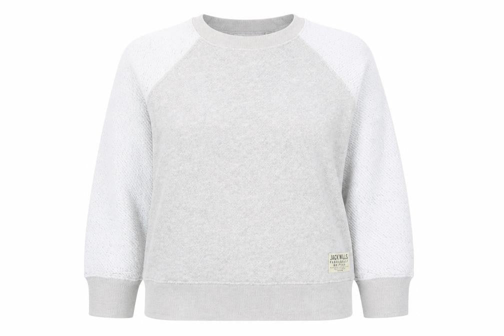 Jack Wills Women's Grey Crew Neck Pullover Sweatshirt UK 8 Cotton Blend