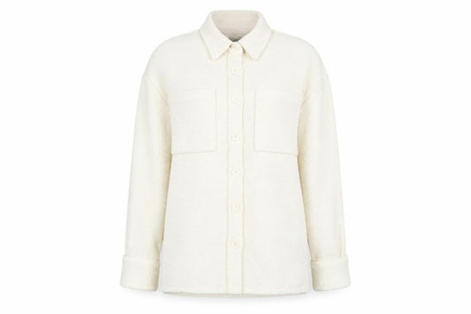 Primark Women Ivory Bouclé Button Up Regular Fit Blazer Size 10
