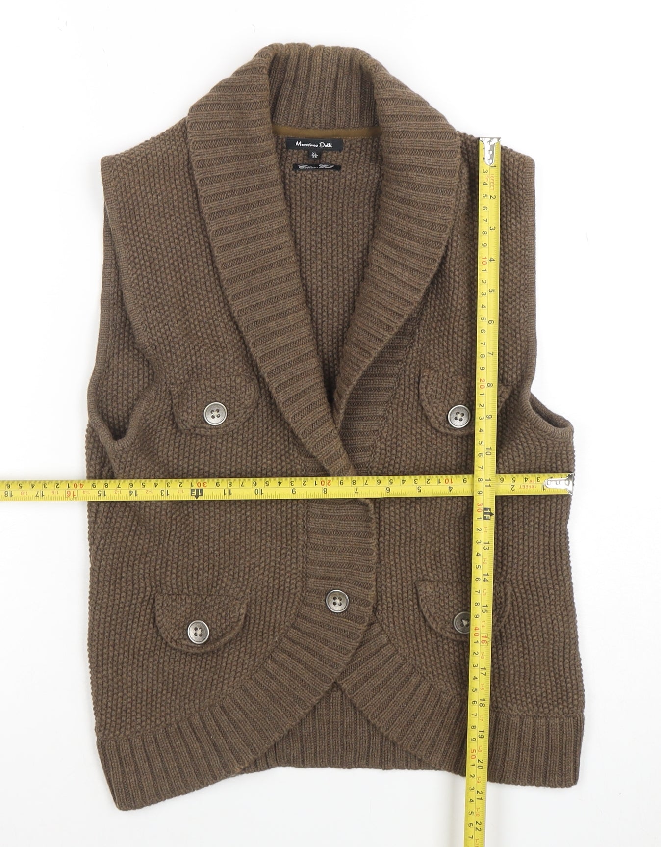 Massimo Dutti Women's Brown Wool Blend Sleeveless Knit Vest Size 8