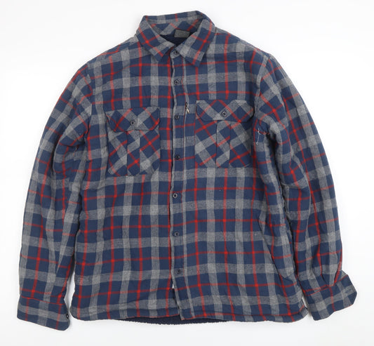 Trespass Men's Blue Check Flannel Lined Shirt Jacket Size S