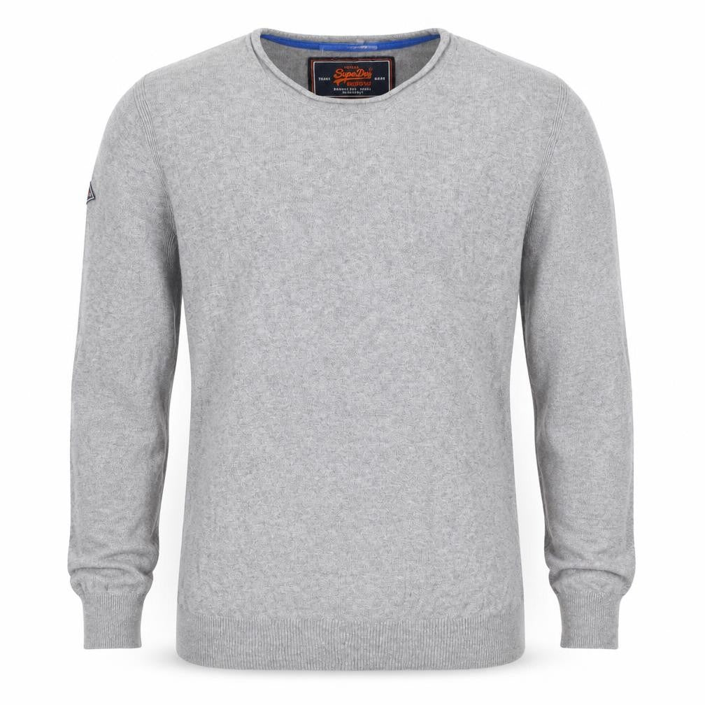 Superdry Men's Grey XL Crew Neck Cotton Cashmere Pullover Jumper