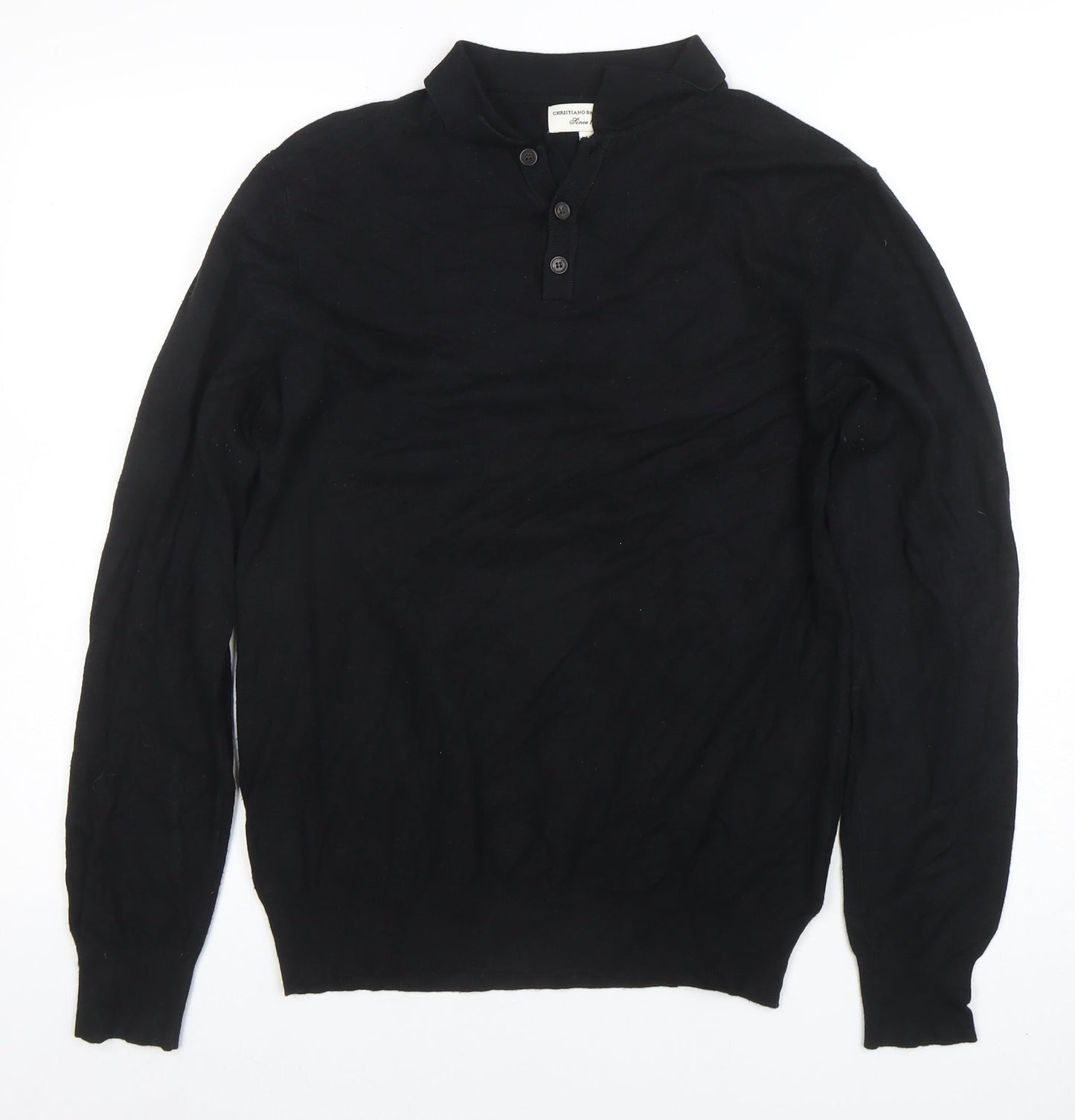 Cristiano Balducci Men’s Black Long Sleeve Polo Shirt M