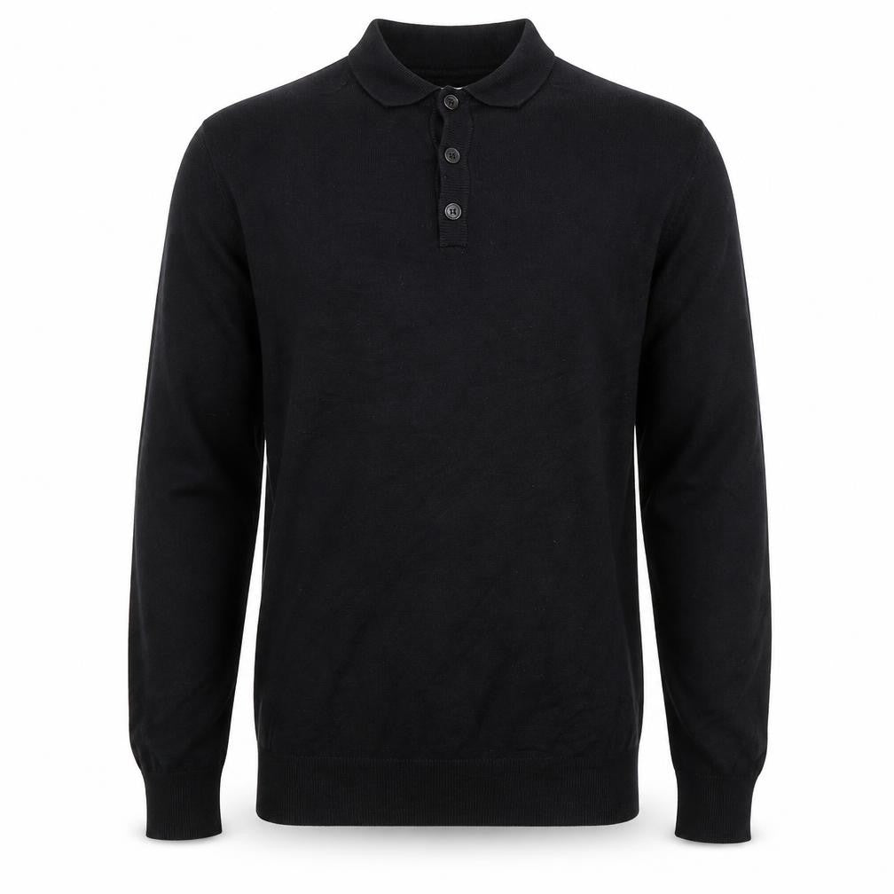 Cristiano Balducci Men’s Black Long Sleeve Polo Shirt M