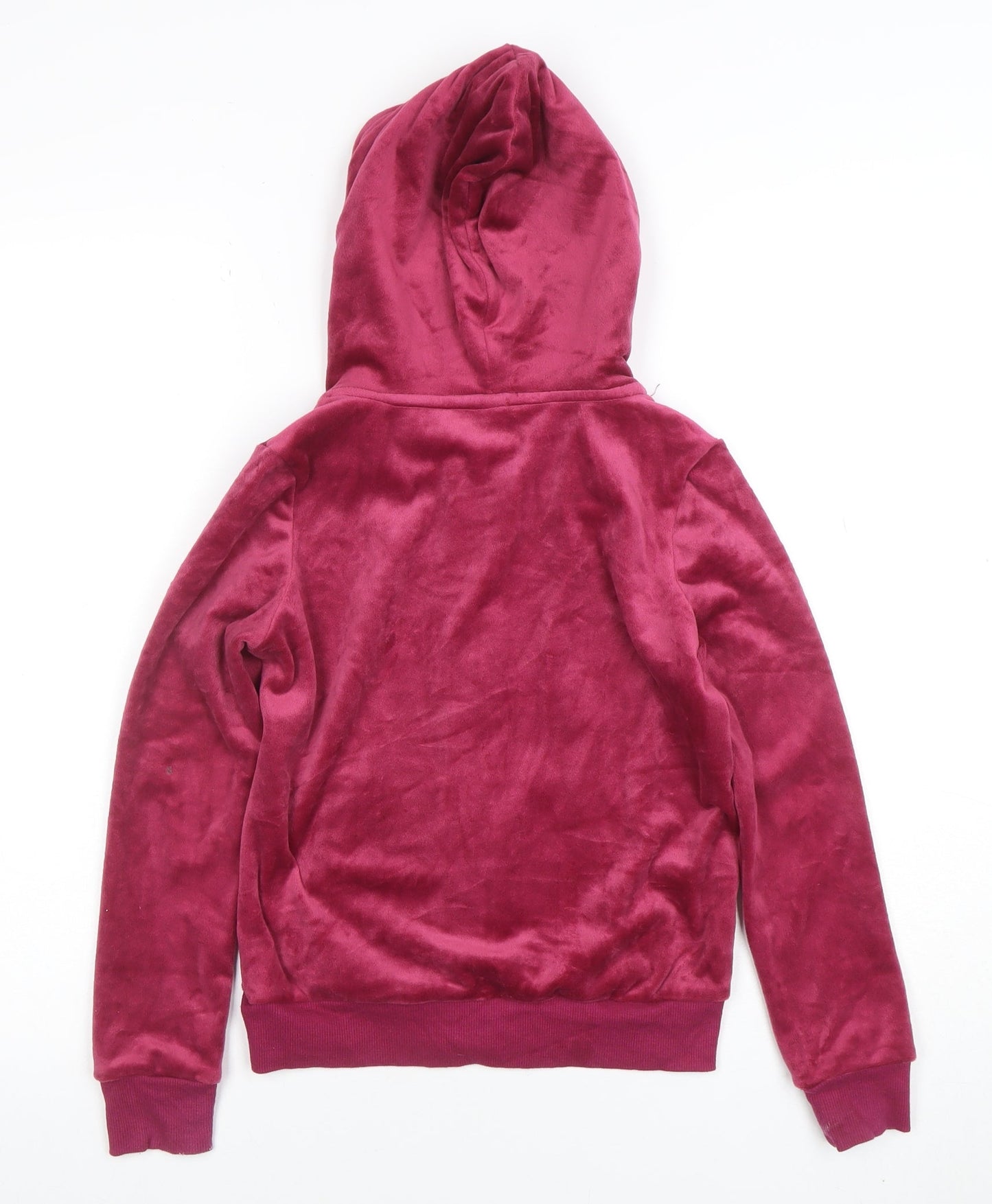 Jessica S. Girls Pink Velour Full Zip Hoodie Size L