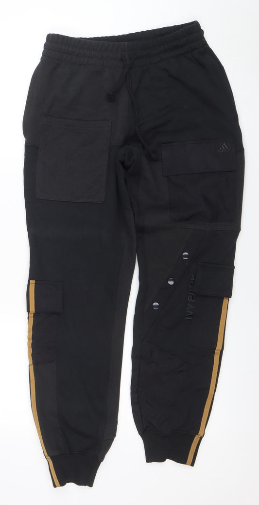 Adidas Ivy Park Men's Black 2XS Jogger Trousers with Side Stripes