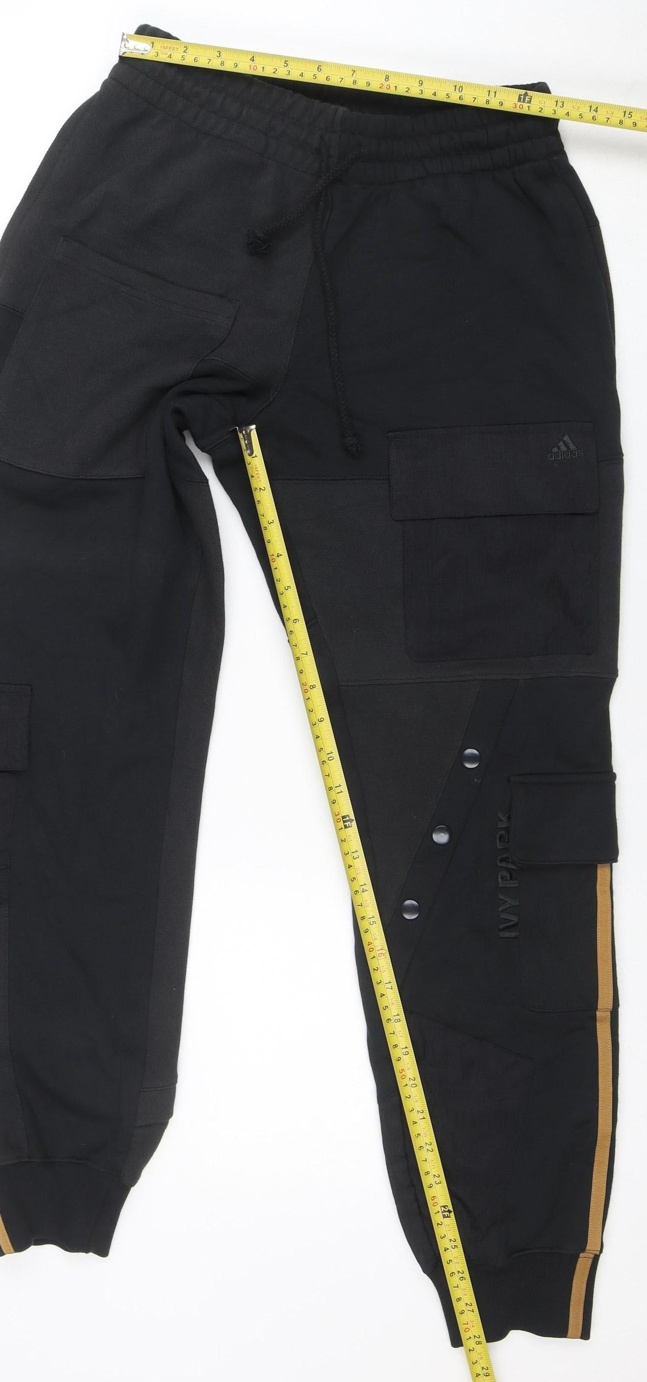 Adidas Ivy Park Men's Black 2XS Jogger Trousers with Side Stripes