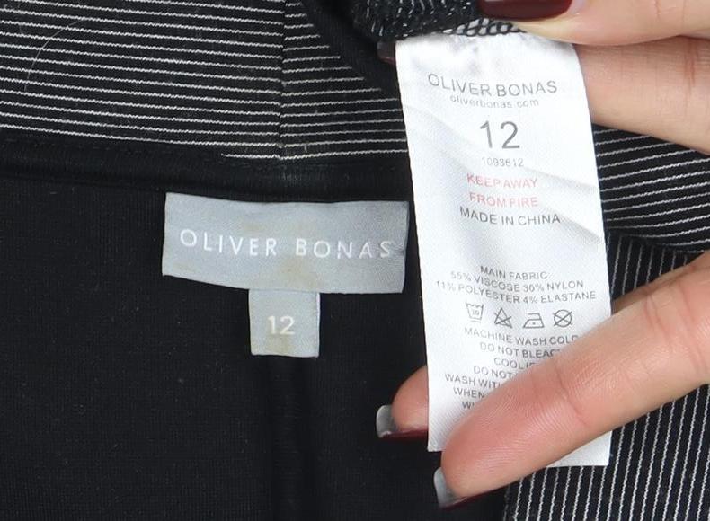 Oliver Bonas Women's Grey Size 12 Shawl Collar Stretch Blazer
