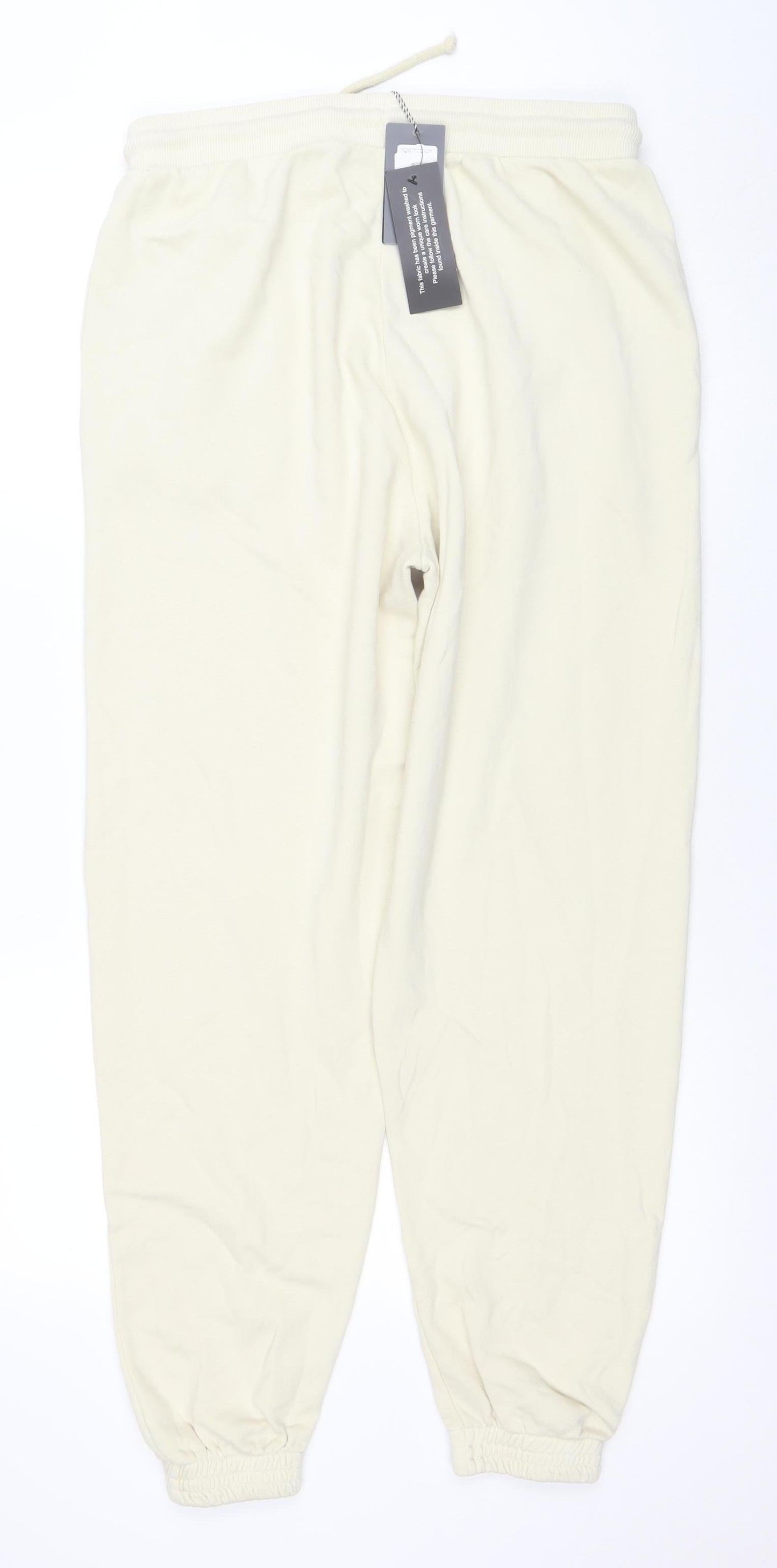 Gym King Women Beige Cotton Jogger Sweatpants L 100% Cotton Activewear