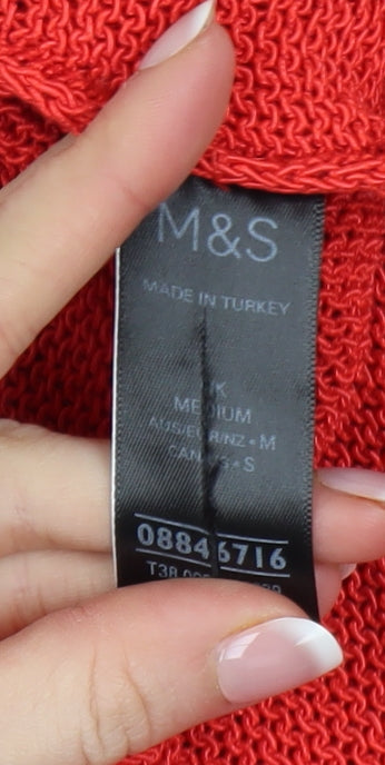 Marks and Spencer Women's Red Knit Sleeveless Tank Top Medium