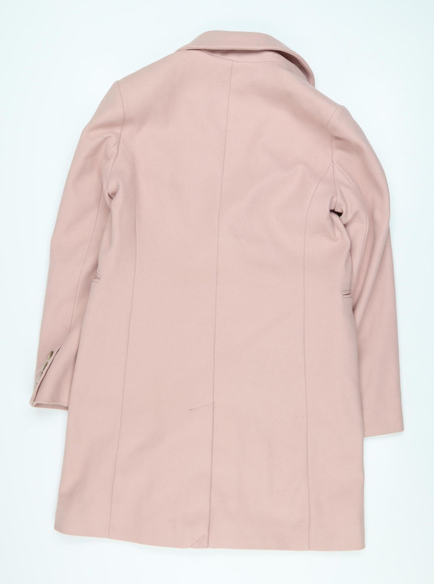 Primark Women’s Pink Long Overcoat Size 10 Single Breasted