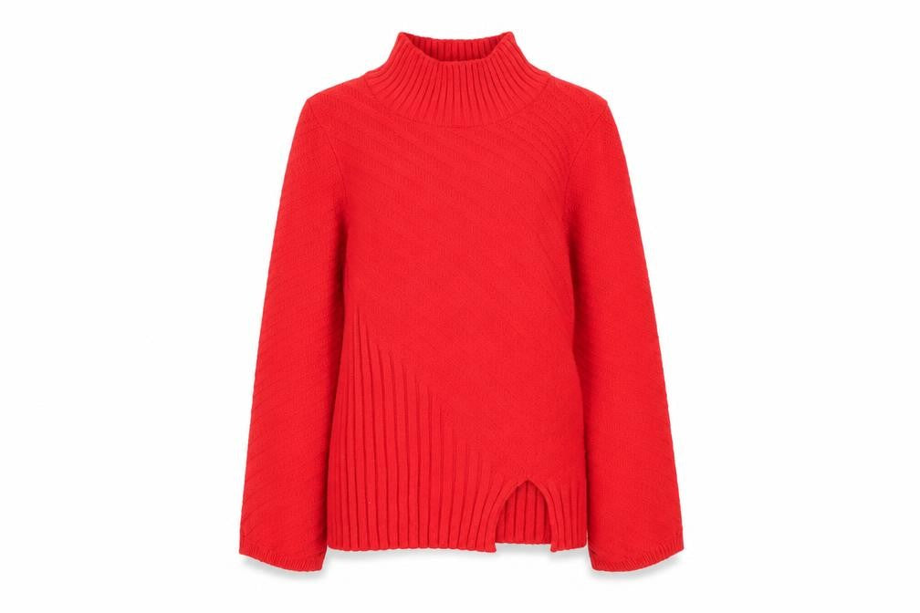 Topshop Women Red Roll Neck Knit Pullover Jumper Size 6