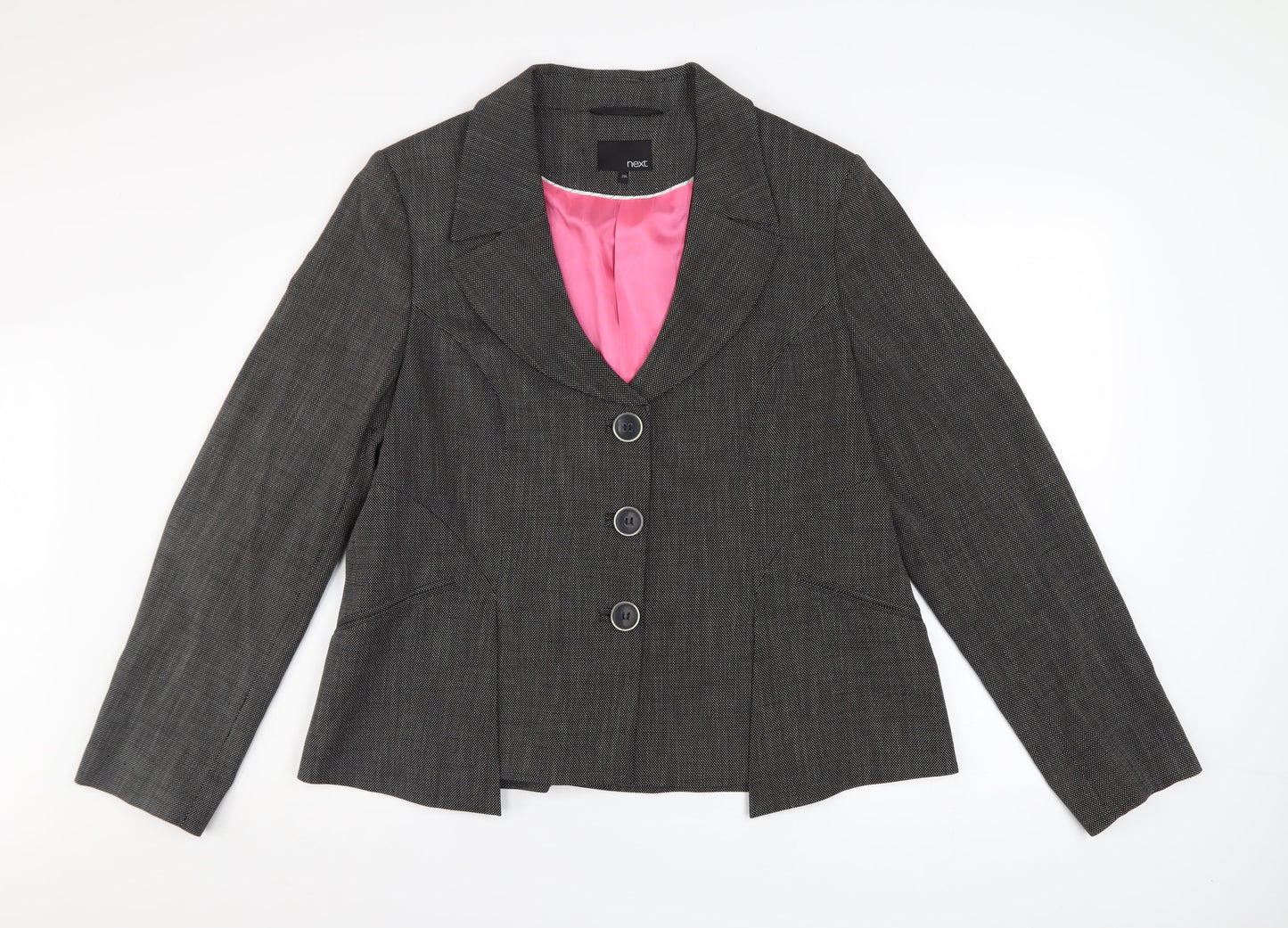 Next Women’s Grey Check Blazer Jacket Size 20L Classic Workwear