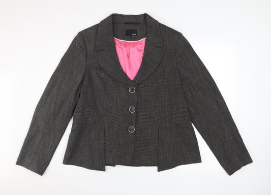 Next Women’s Grey Check Blazer Jacket Size 20L Classic Workwear