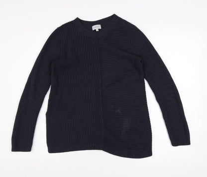Jigsaw Womens Black Wool Blend Chunky Knit Pullover Jumper XS