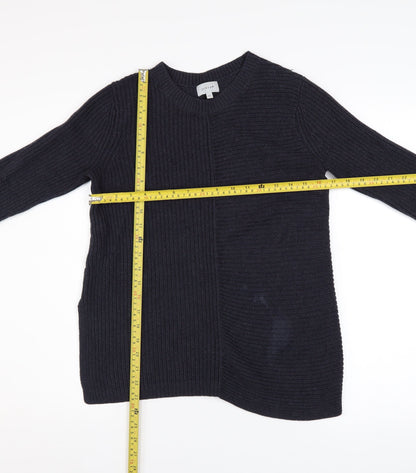 Jigsaw Womens Black Wool Blend Chunky Knit Pullover Jumper XS