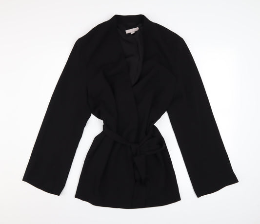 H&M Women's Black Belted Blazer Jacket Size S Regular Fit