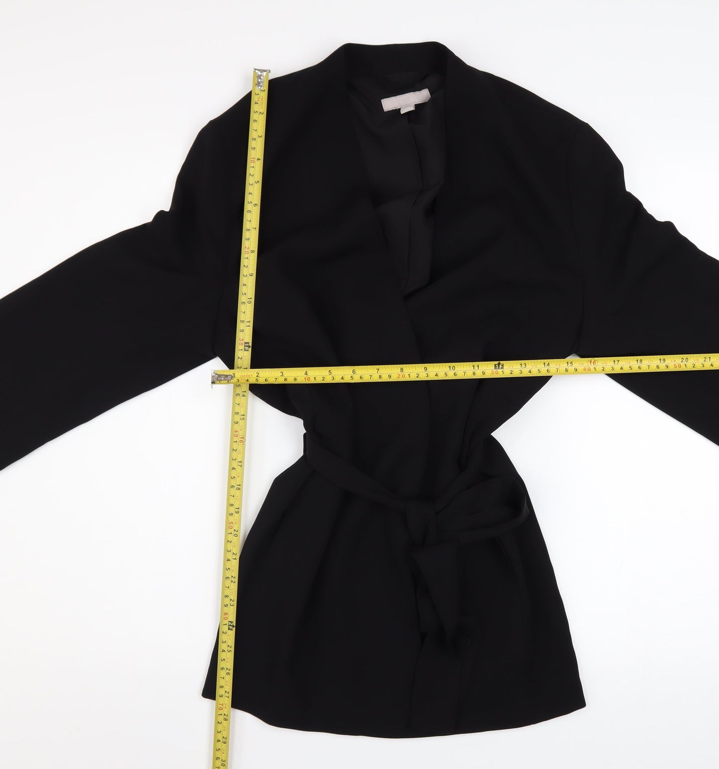 H&M Women's Black Belted Blazer Jacket Size S Regular Fit