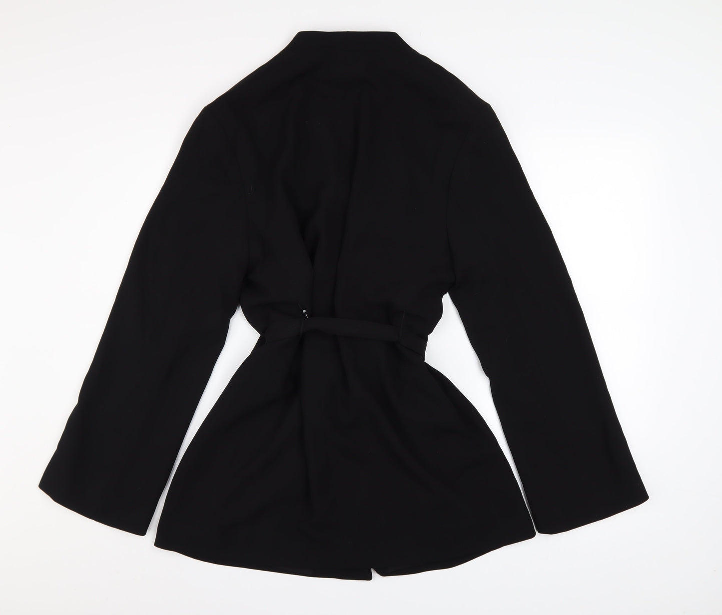 H&M Women's Black Belted Blazer Jacket Size S Regular Fit