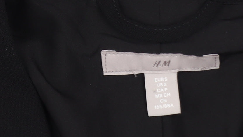 H&M Women's Black Belted Blazer Jacket Size S Regular Fit