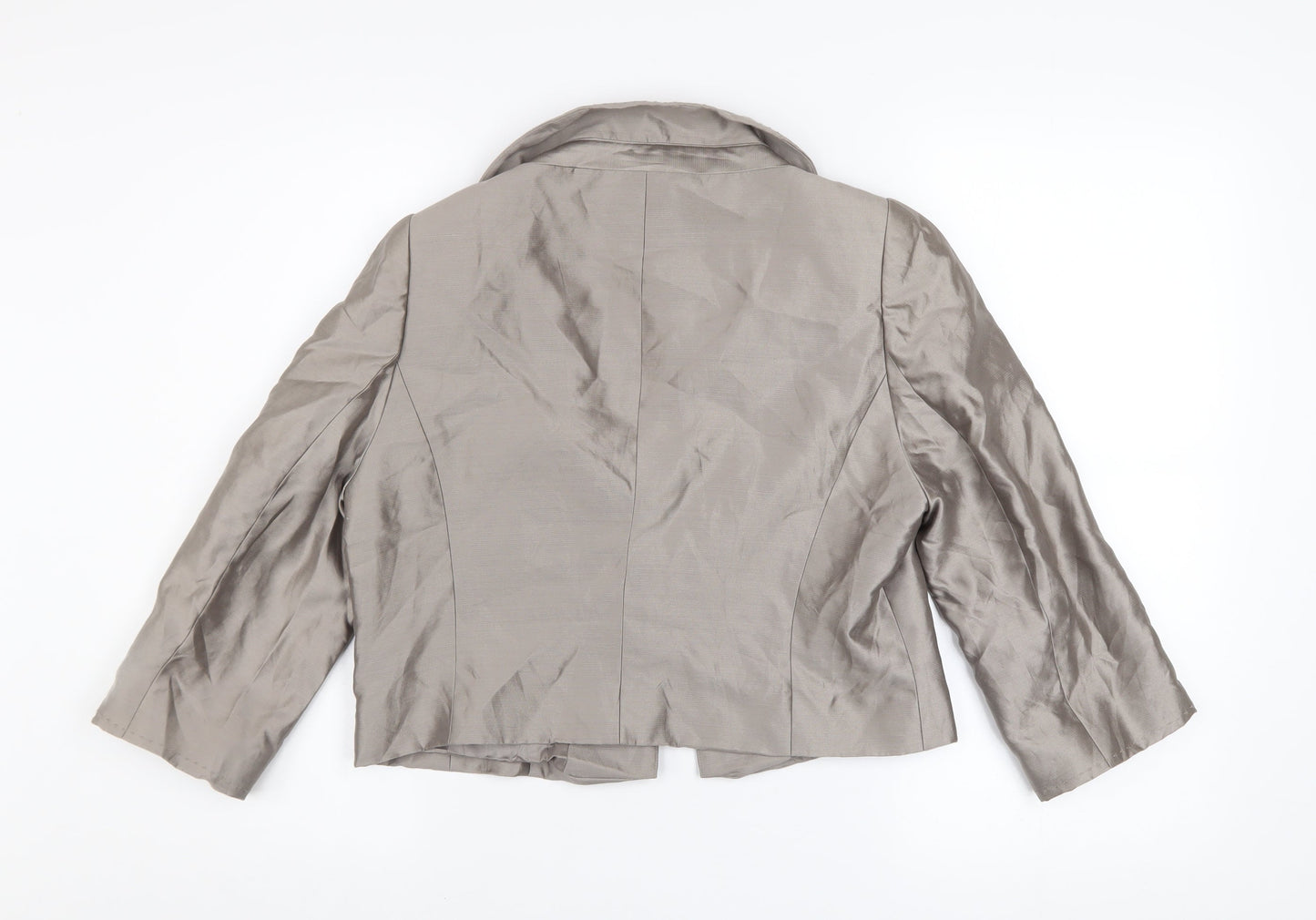 Fenn Wright Manson Women's Grey Silk Cropped Blazer Size 12