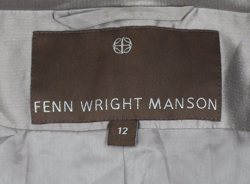 Fenn Wright Manson Women's Grey Silk Cropped Blazer Size 12