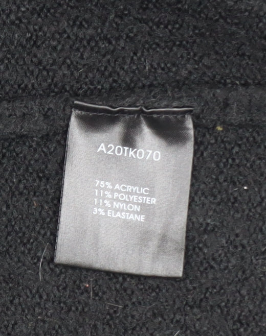 Sosandar Women’s Black Longline Zip Pocket Knit Cardigan Size 10