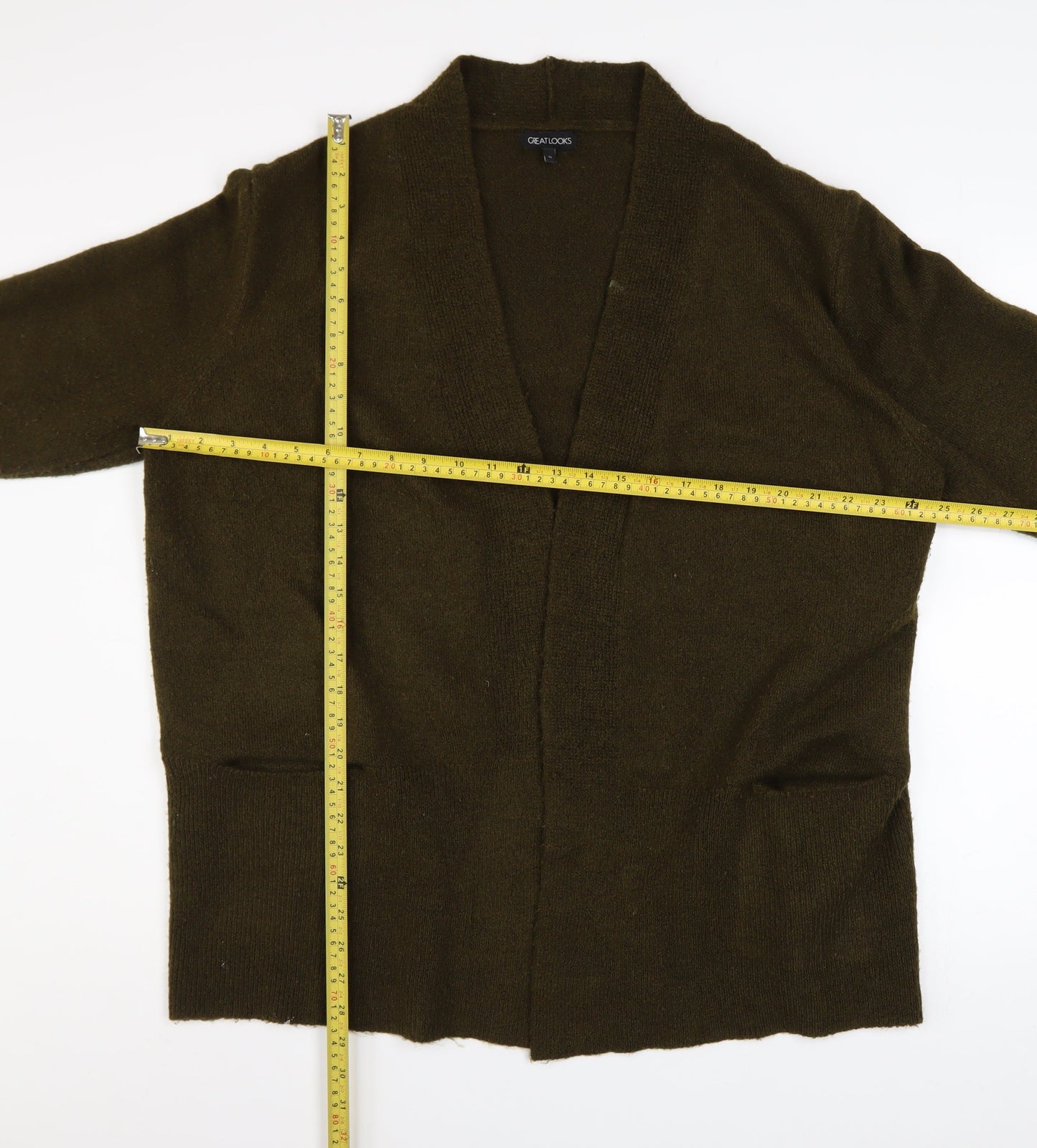 Great Looks Women's Brown XL Knit Cardigan Long Sleeve V-Neck