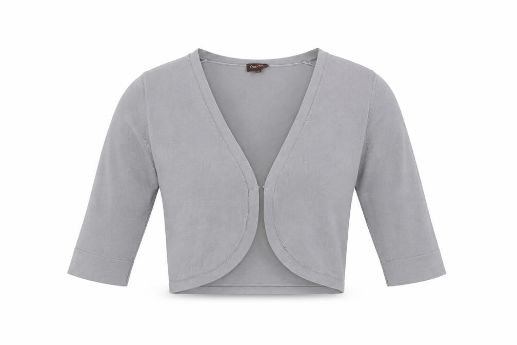 Phase Eight Women's Grey 3/4 Sleeve Open Knit Cardigan Size 8