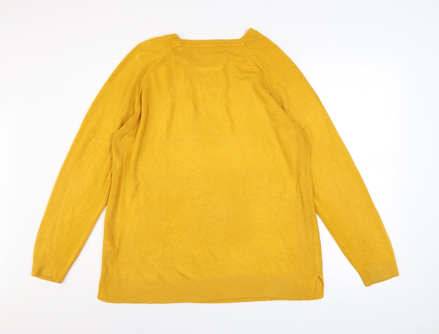 Papaya Woman Yellow Acrylic Long Sleeve Pullover Jumper Size 16