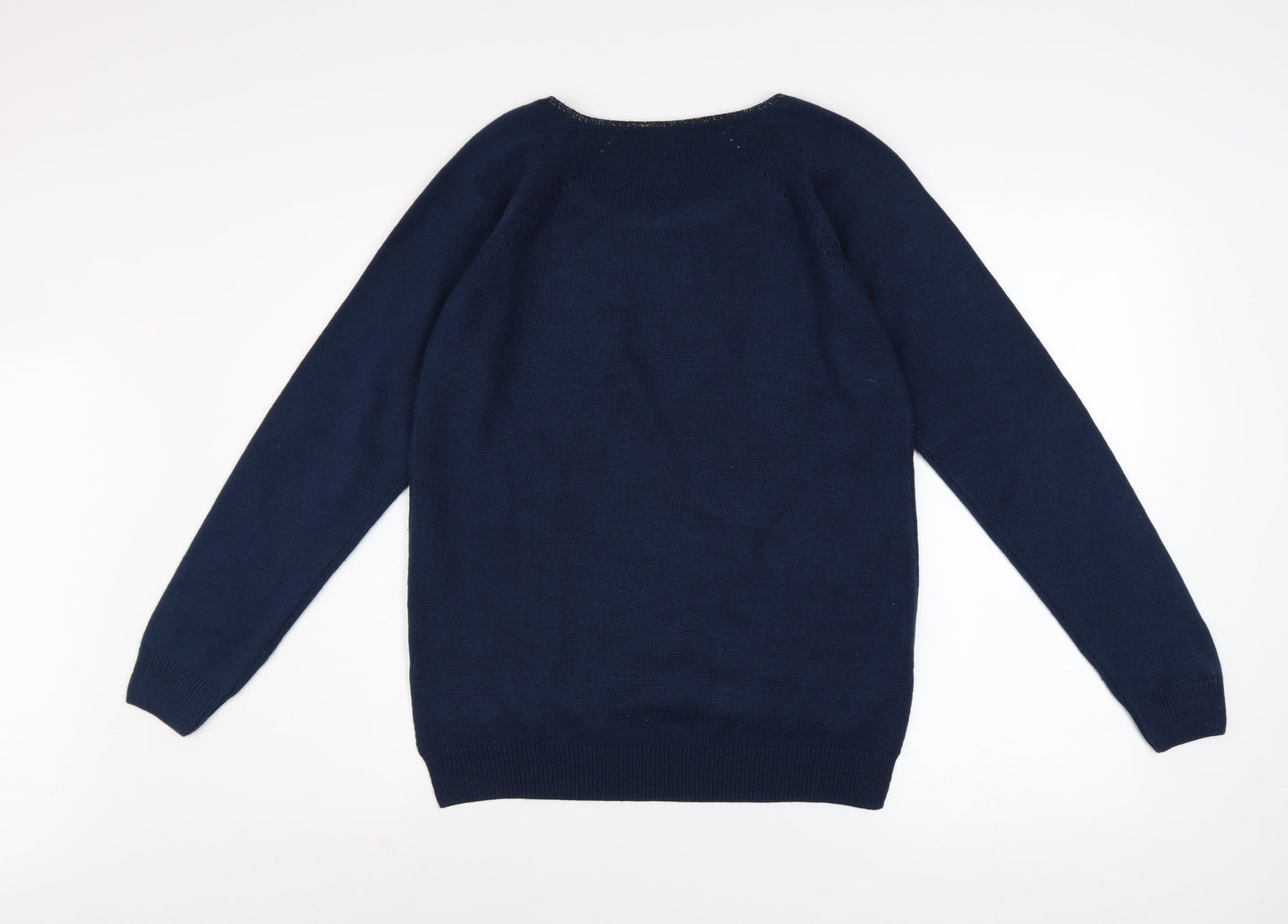 Park Avenue Women Blue Size 12 Crew Neck Knit Pullover Jumper