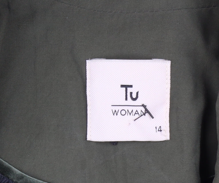 Tu Woman Green Blazer Size 14 Regular Fit Linen-Look Jacket