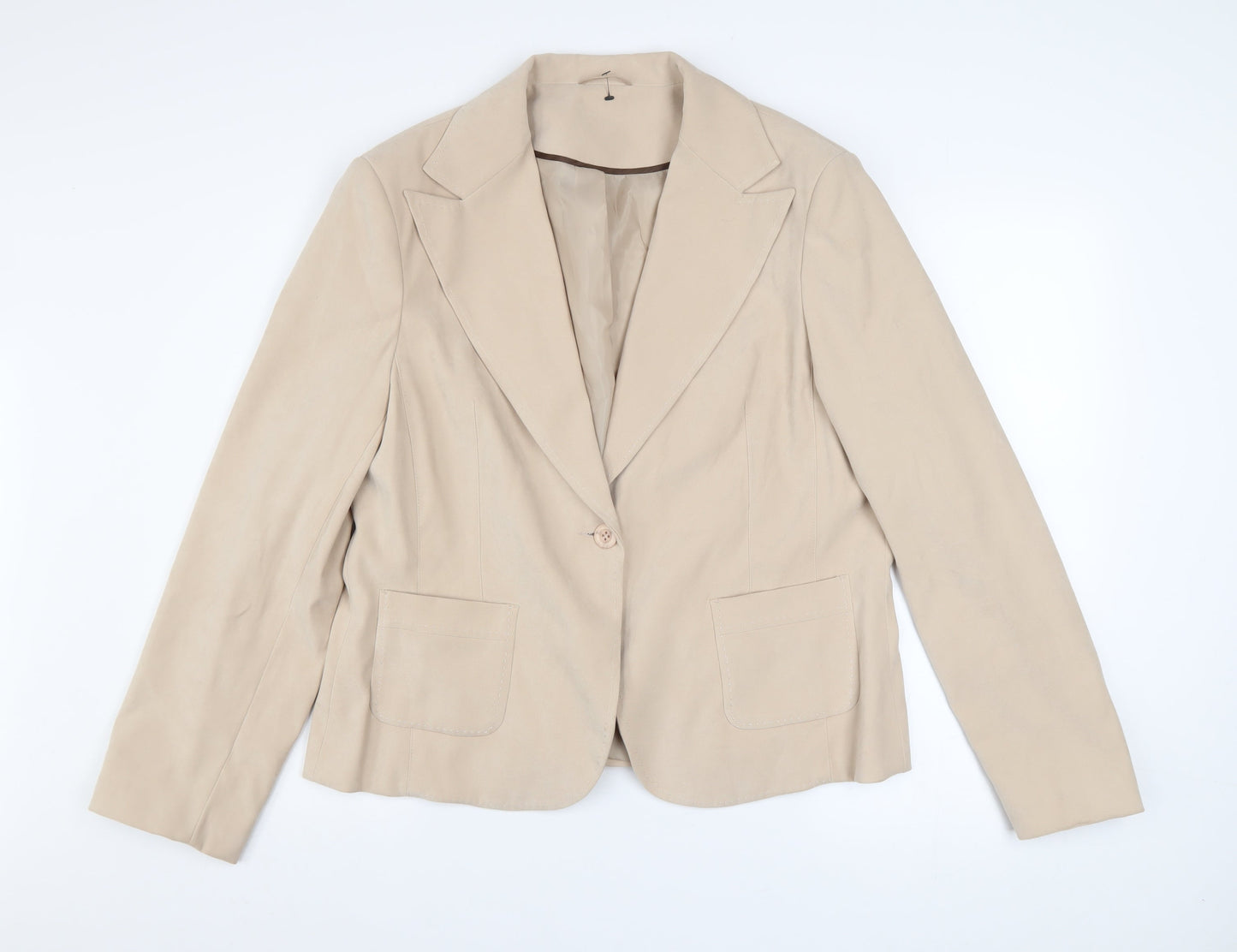 E-vie Collection Women's Beige Blazer Size 20 Lined Polyester Jacket