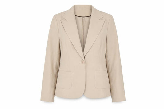 E-vie Collection Women's Beige Blazer Size 20 Lined Polyester Jacket