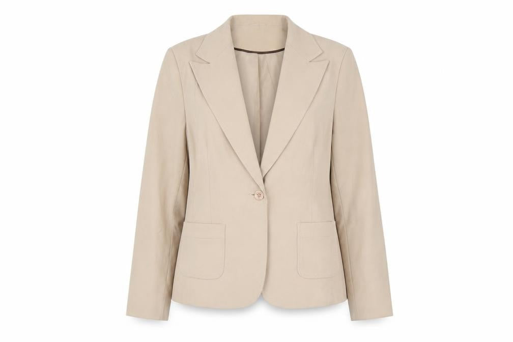 E-vie Collection Women's Beige Blazer Size 20 Lined Polyester Jacket
