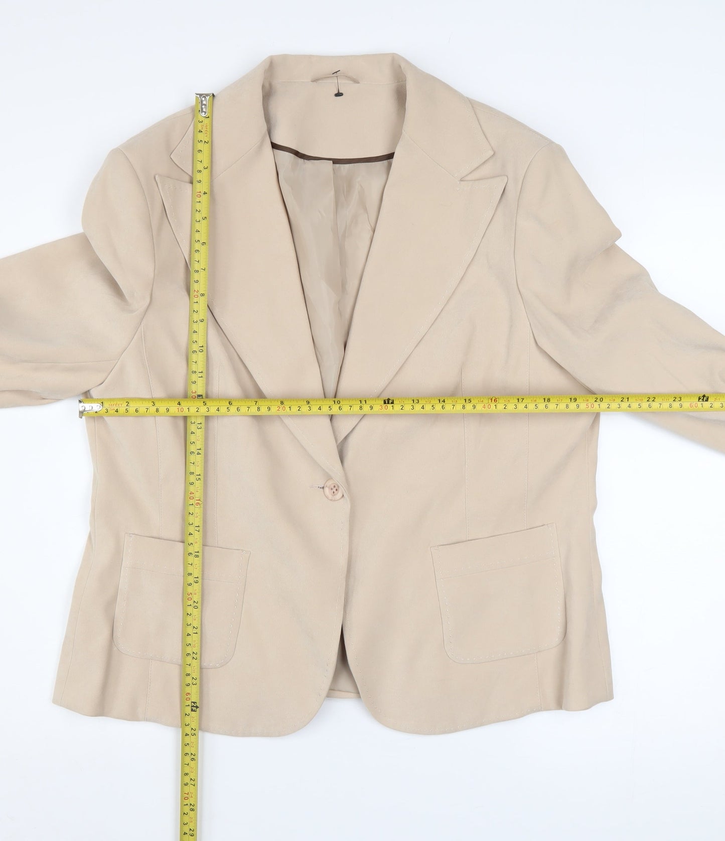 E-vie Collection Women's Beige Blazer Size 20 Lined Polyester Jacket