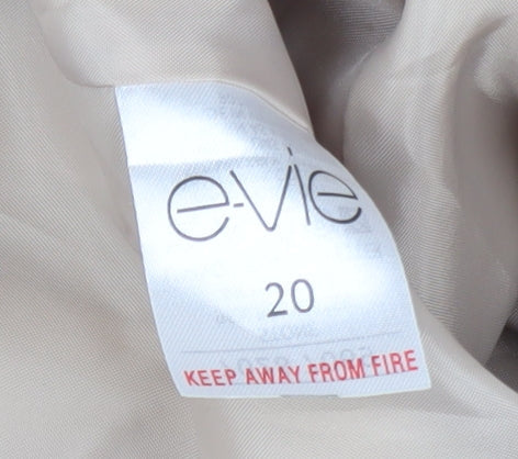 E-vie Collection Women's Beige Blazer Size 20 Lined Polyester Jacket