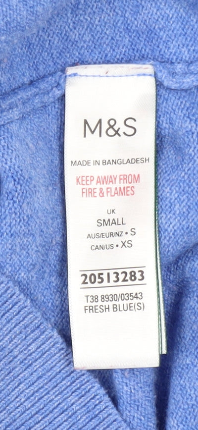 Marks and Spencer Women’s Blue Roll Neck Pullover Jumper Size S