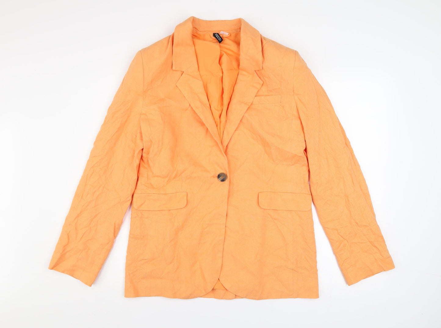 H&M Divided Women's Orange Linen Blend Blazer 3XS