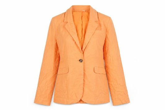 H&M Divided Women's Orange Linen Blend Blazer 3XS