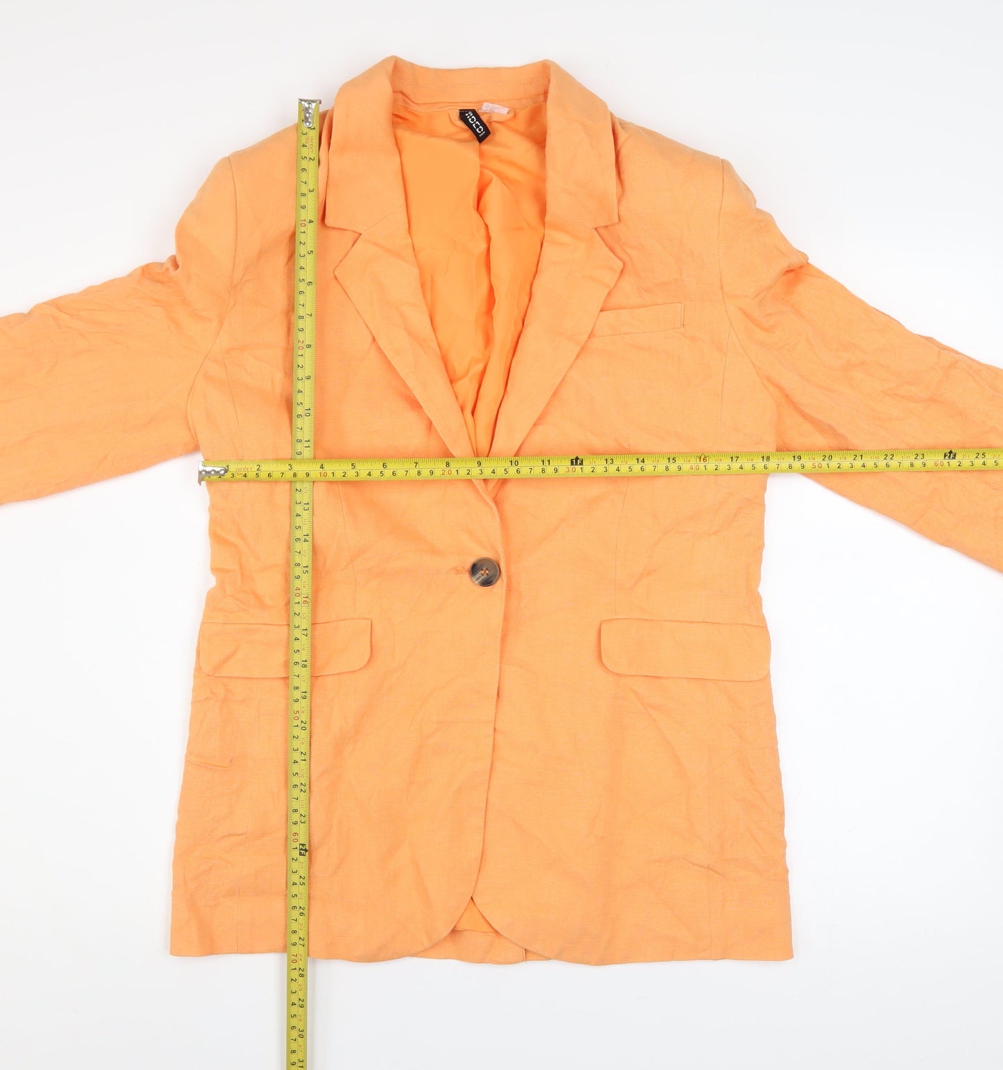 H&M Divided Women's Orange Linen Blend Blazer 3XS