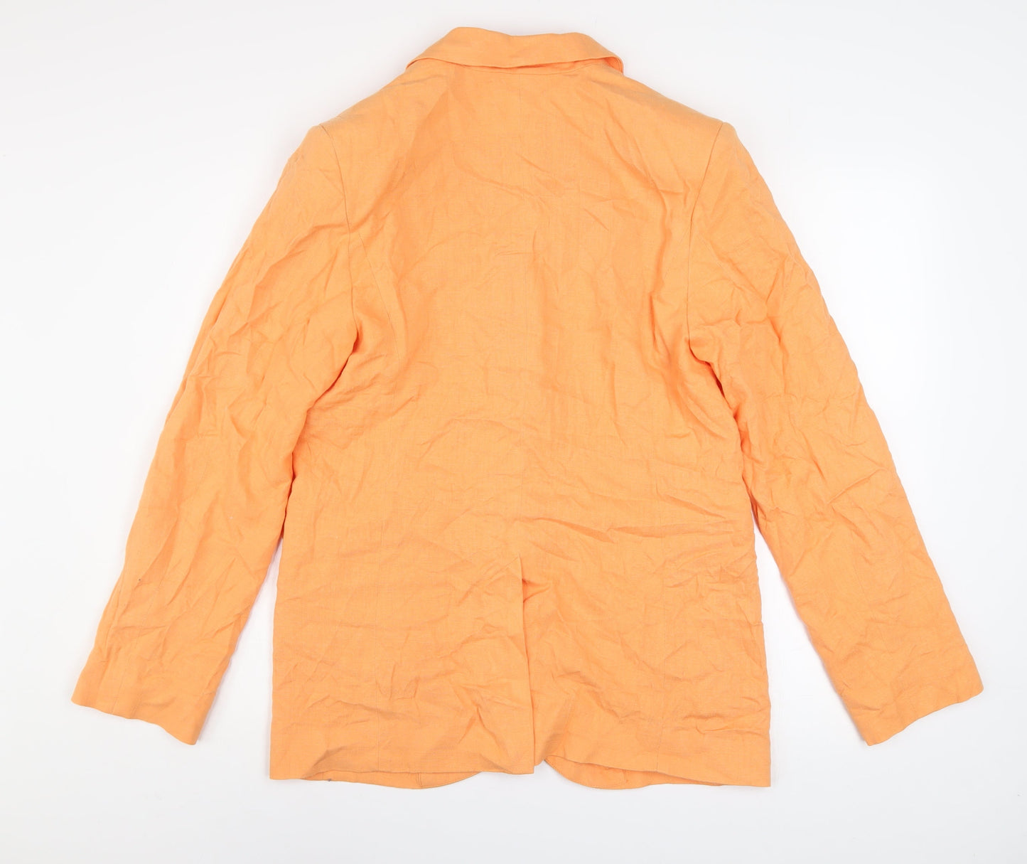 H&M Divided Women's Orange Linen Blend Blazer 3XS