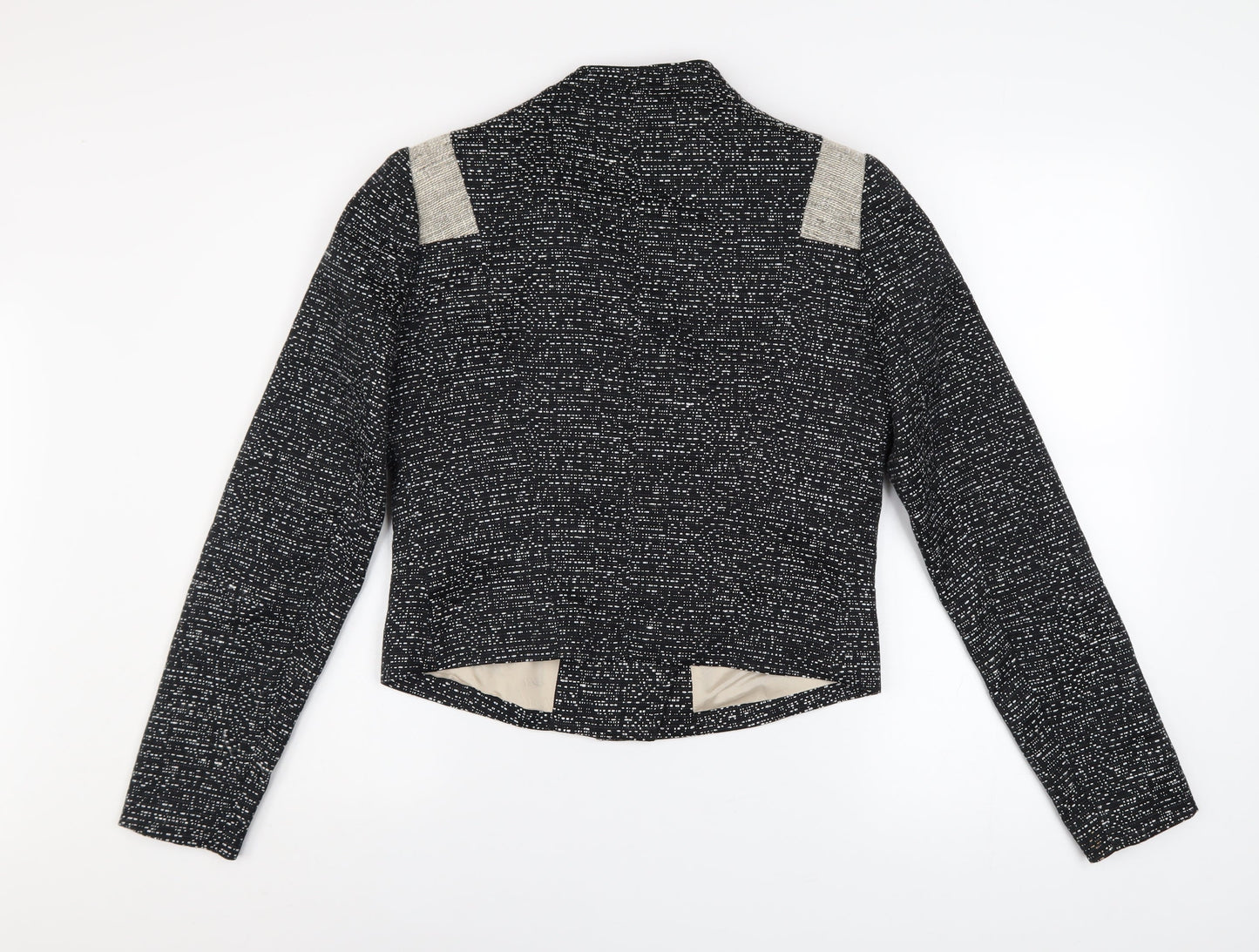 Gharani Strok Women Black Tweed Blazer Jacket UK 12 Regular Fit