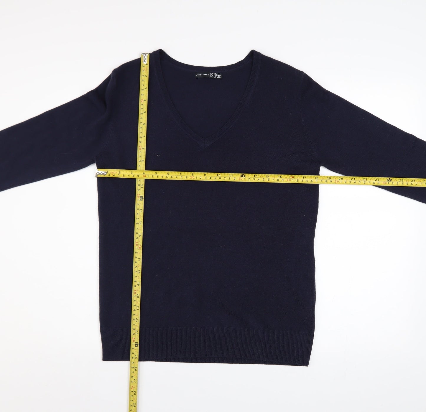 Atmosphere Women's Blue V-Neck Long Sleeve Pullover Jumper Size 14