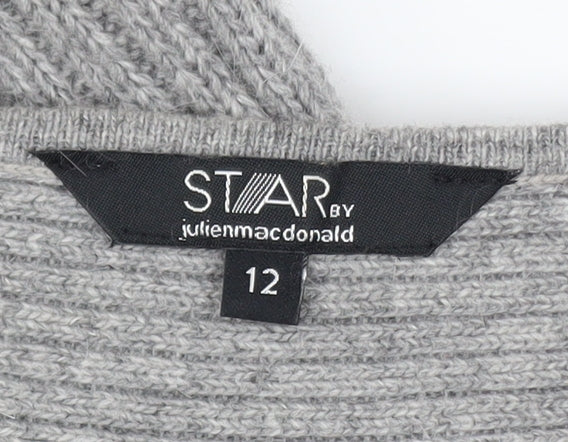 Star by Julien Macdonald Women’s Grey Knit Bodycon Dress Size 12